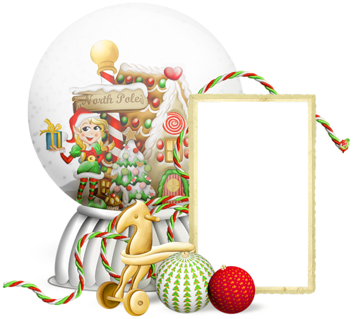 This png image - Transparent Christmas PNG Photo Frame with Snowglobe, is available for free download
