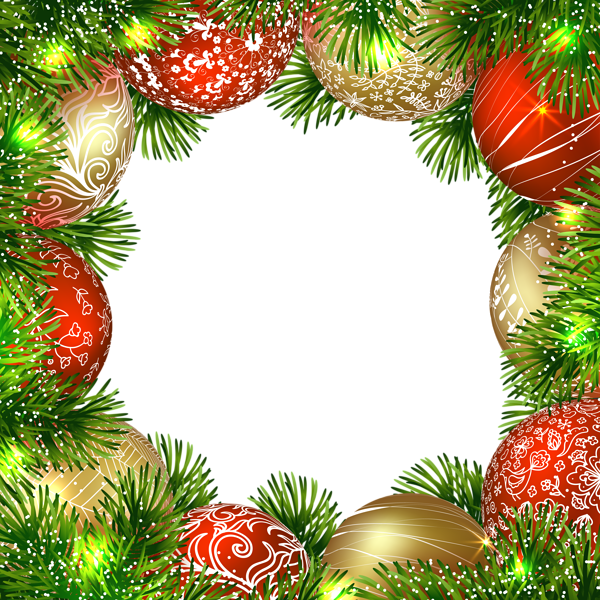 This png image - Transparent Christmas PNG Border Frame with Ornaments, is available for free download