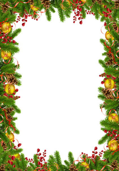 This png image - Transparent Christmas Photo Frame with Pine Cones, is available for free download