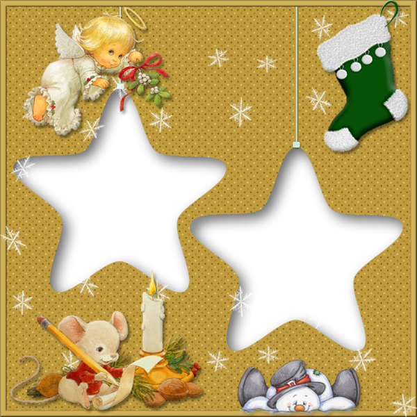 This png image - Transparent Christmas Star Frame with Angel, is available for free download