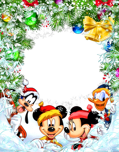 This png image - Transparent Christmas Star Frame with Mickey Mouse and Friends, is available for free download