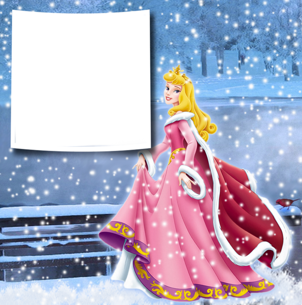 This png image - Transparent Christmas Winter Princess Aurora PNG Photo Frame, is available for free download