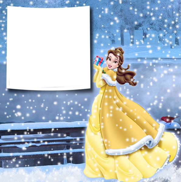 This png image - Transparent Christmas Winter Princess Bella PNG Photo Frame, is available for free download
