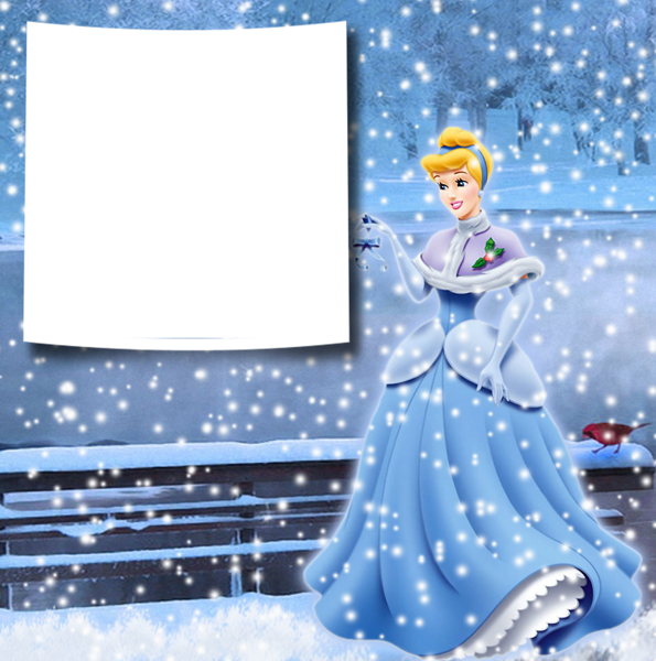 This png image - Transparent Christmas Winter Princess Cinderella PNG Photo Frame, is available for free download