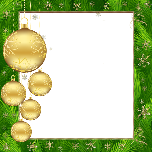 This png image - Transparent Green and Gold Christmas PNG Photo Frame, is available for free download