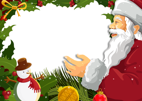 This png image - Transparent PNG Christmas Photo Frame with Santa Claus, is available for free download
