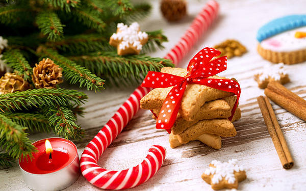This jpeg image - Christmas Wallpaper with Candy Cane, is available for free download