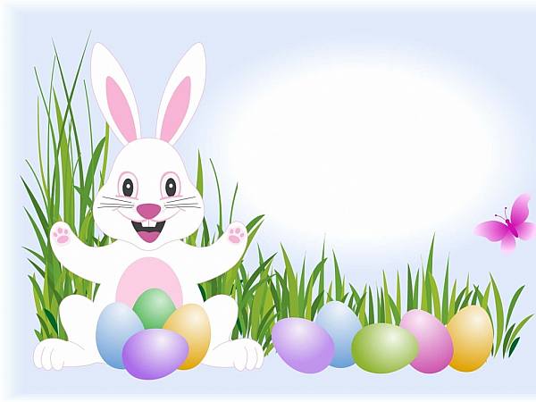 This jpeg image - Easter-bunny-and-easter-eggs 1, is available for free download