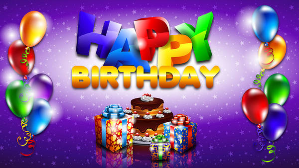 This jpeg image - Purple Happy Birthday Wallpaper, is available for free download