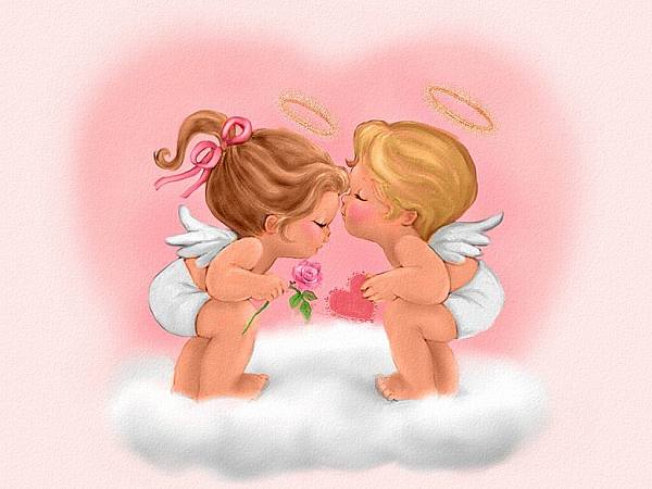 This jpeg image - Valentains Cupid Angels Wallpaper, is available for free download