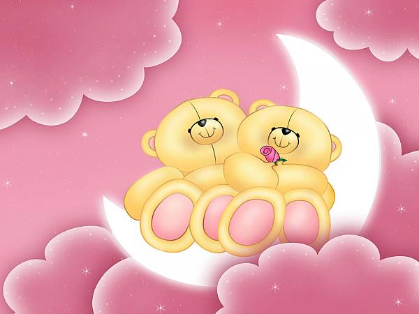 This jpeg image - Valentines Day Teddy Bears Wallpaper, is available for free download