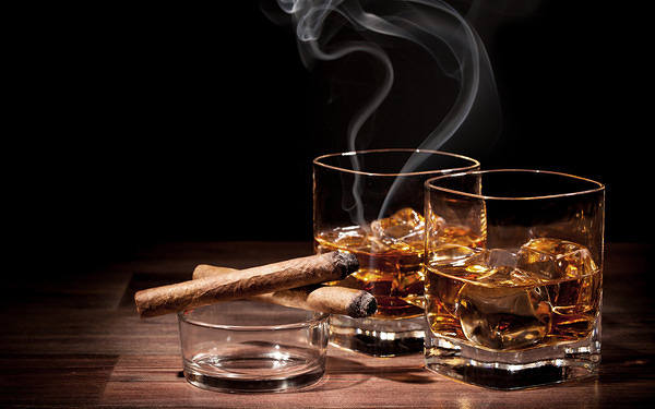 This jpeg image - Cigars and Whiskey Wallpaper, is available for free download