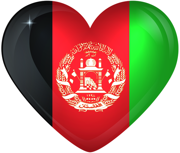 This png image - Afghanistan Large Heart Flag, is available for free download