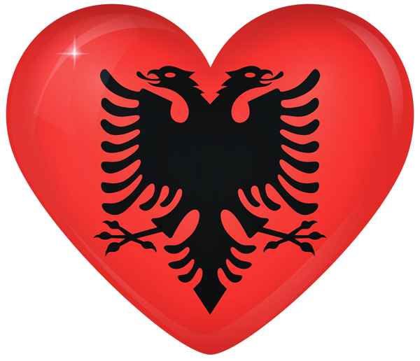 This png image - Albania Large Heart Flag, is available for free download