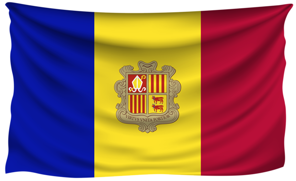 This png image - Andorra Wrinkled Flag, is available for free download