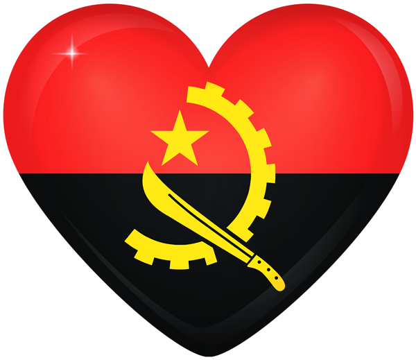 This png image - Angola Large Heart Flag, is available for free download