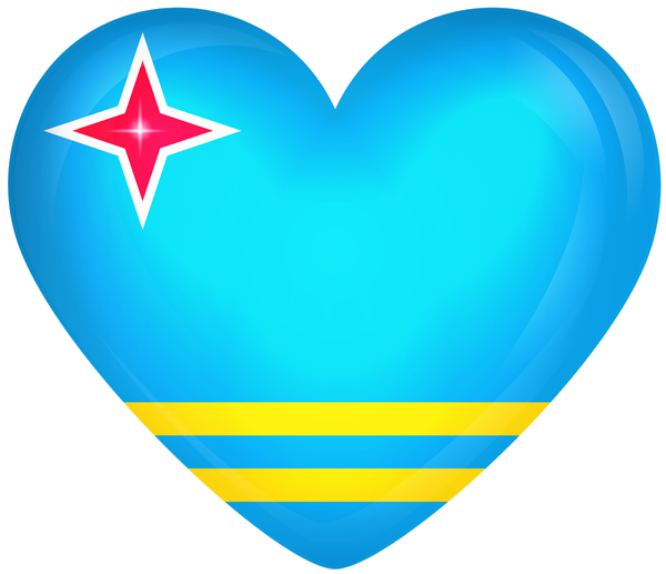 This png image - Aruba Large Heart Flag, is available for free download