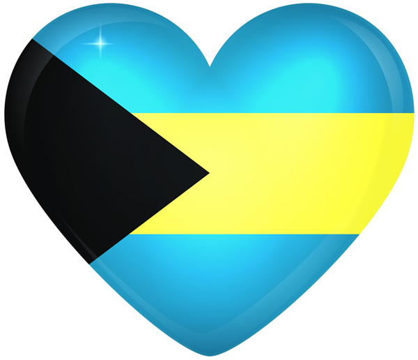This png image - Bahamas Large Heart Flag, is available for free download