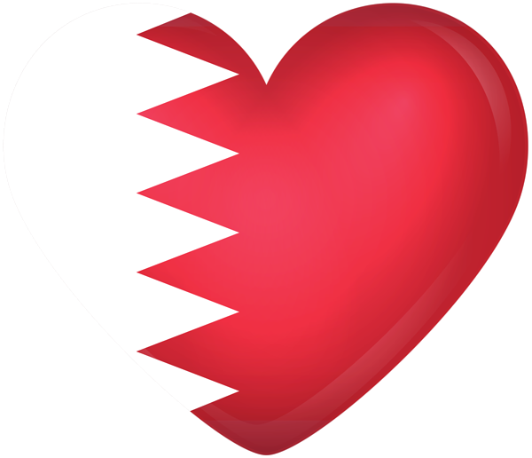 This png image - Bahrain Large Heart Flag, is available for free download
