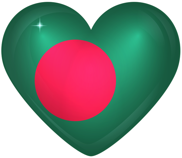 This png image - Bangladesh Large Heart Flag, is available for free download