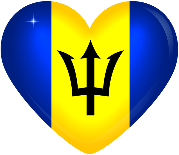 This png image - Barbados Large Heart Flag, is available for free download