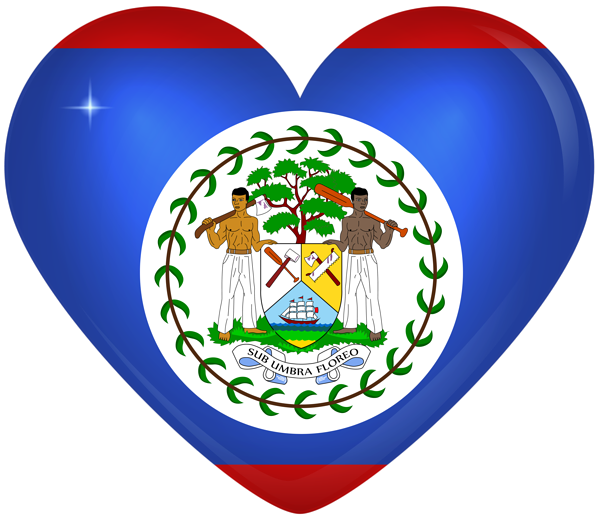 This png image - Belize Large Heart Flag, is available for free download