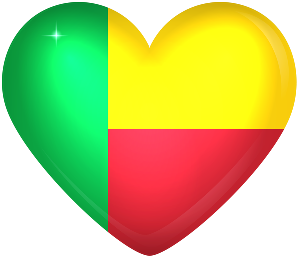 This png image - Benin Large Heart Flag, is available for free download