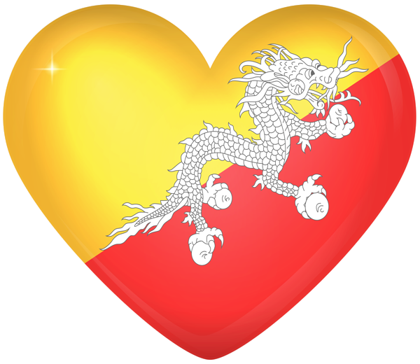 This png image - Bhutan Large Heart Flag, is available for free download