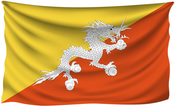 This png image - Bhutan Wrinkled Flag, is available for free download