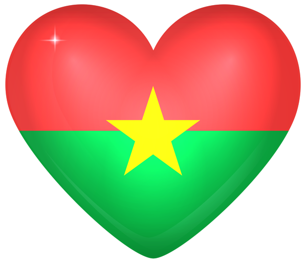 This png image - Burkina Faso Large Heart Flag, is available for free download