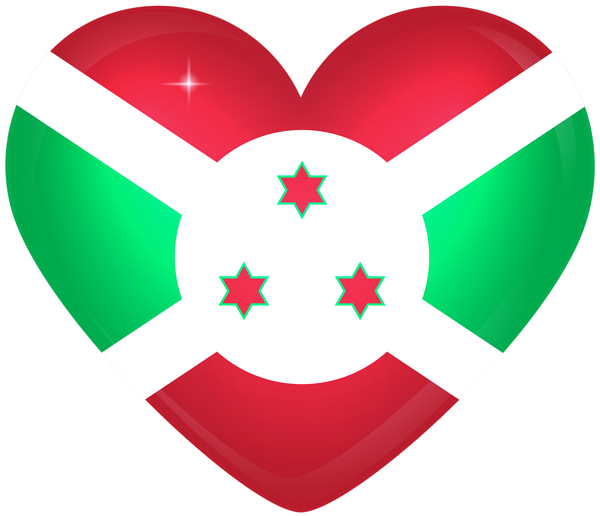 This png image - Burundi Large Heart Flag, is available for free download