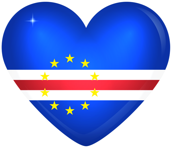 This png image - Cabo Verde Large Heart Flag, is available for free download