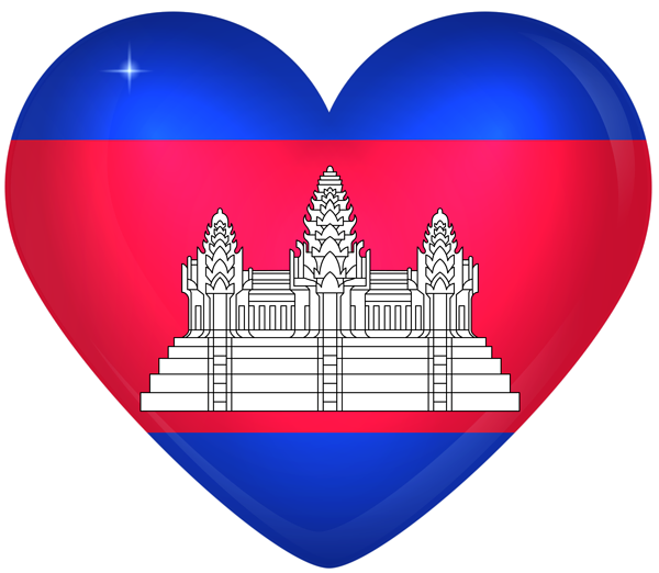 This png image - Cambodia Large Heart Flag, is available for free download