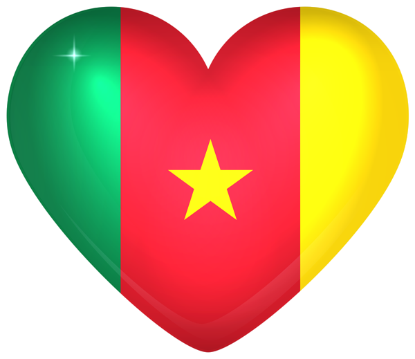 This png image - Cameroon Large Heart Flag, is available for free download