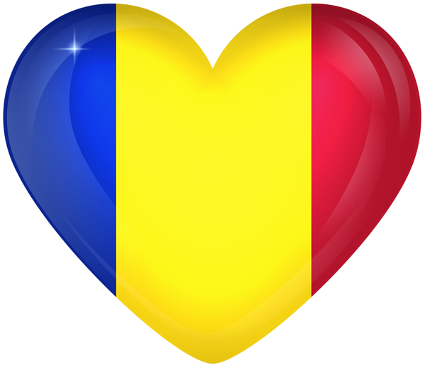 This png image - Chad Large Heart Flag, is available for free download