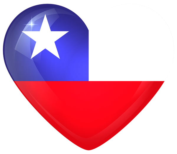 This png image - Chile Large Heart Flag, is available for free download
