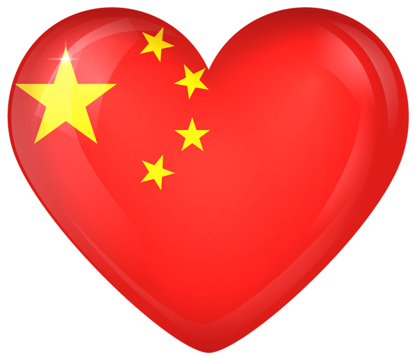 This png image - China Large Heart Flag, is available for free download