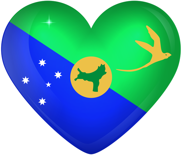 This png image - Christmas Island Large Heart Flag, is available for free download