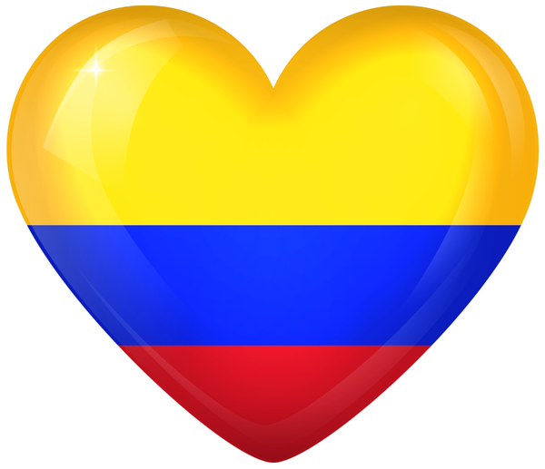 This png image - Colombia Large Heart Flag, is available for free download