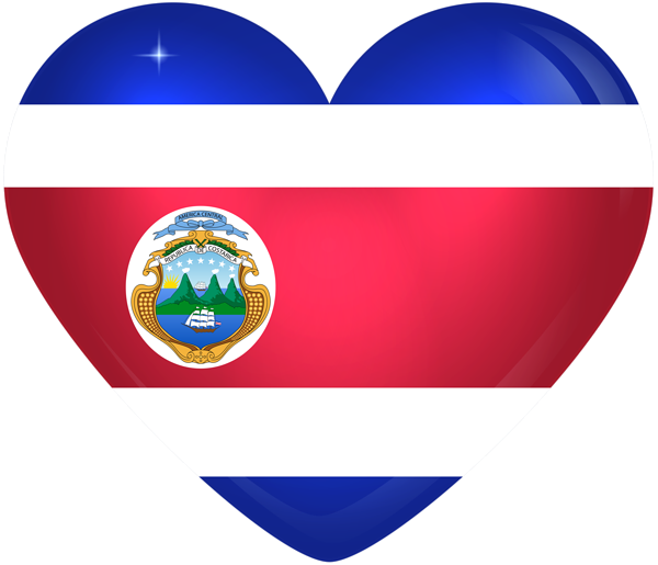 This png image - Costa Rica Large Heart Flag, is available for free download