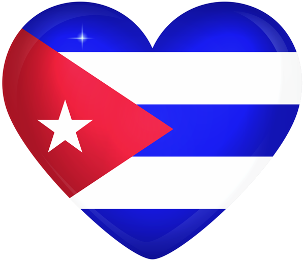 This png image - Cuba Large Heart Flag, is available for free download