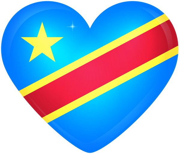 This png image - Democratic Republic of the Congo Large Heart Flag, is available for free download