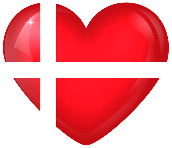 This png image - Denmark Large Heart Flag, is available for free download