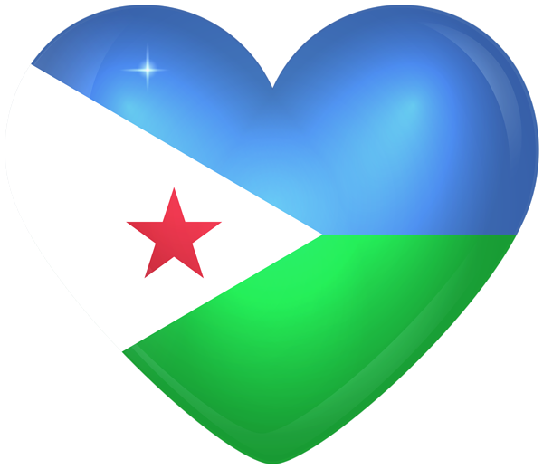 This png image - Djibouti Large Heart Flag, is available for free download
