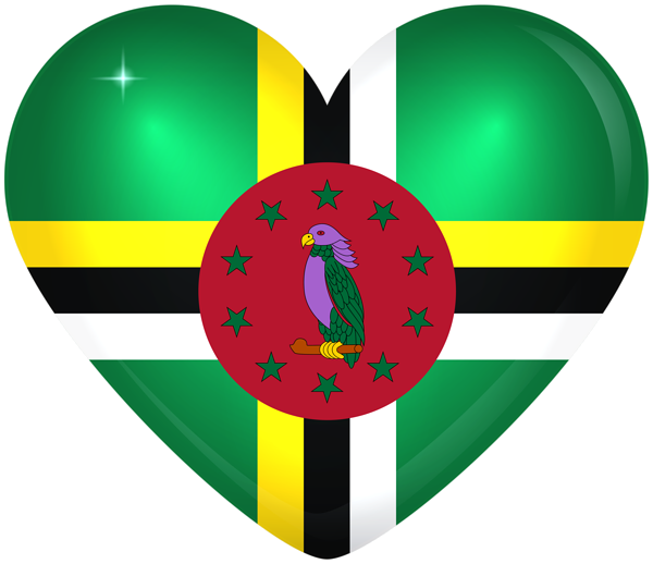 This png image - Dominca Large Heart Flag, is available for free download