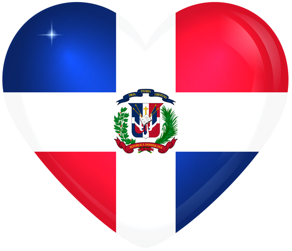 This png image - Dominican Republic Large Heart Flag, is available for free download