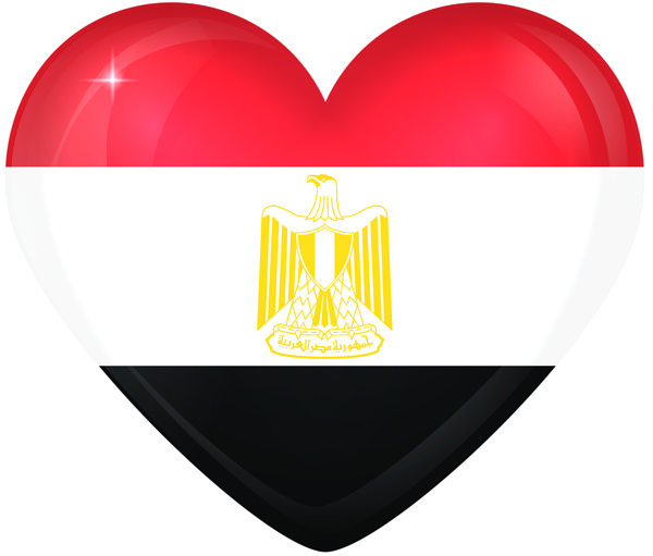 This png image - Egypt Large Heart Flag, is available for free download