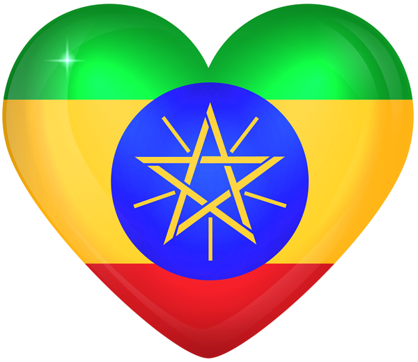 This png image - Ethiopia Large Heart Flag, is available for free download