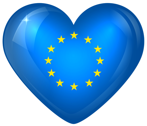 This png image - European Union Large Heart Flag, is available for free download