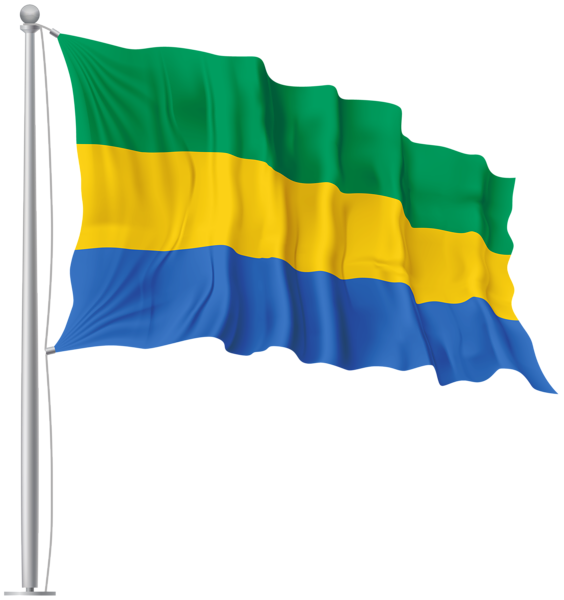 This png image - Gabon Waving Flag PNG Image, is available for free download